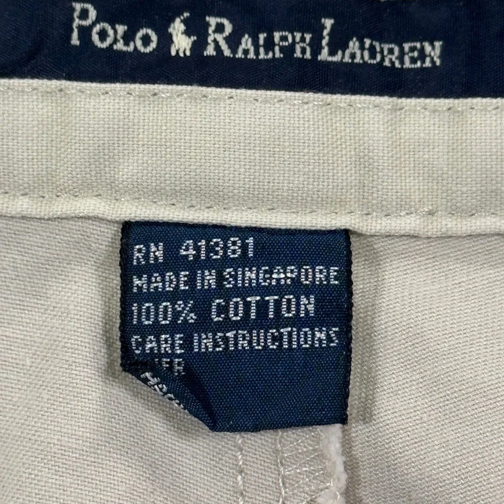 Polo Ralph Lauren Andrew Pant Mens 40x32 Pleated Chino Khaki Tan 100% Cotton NEW